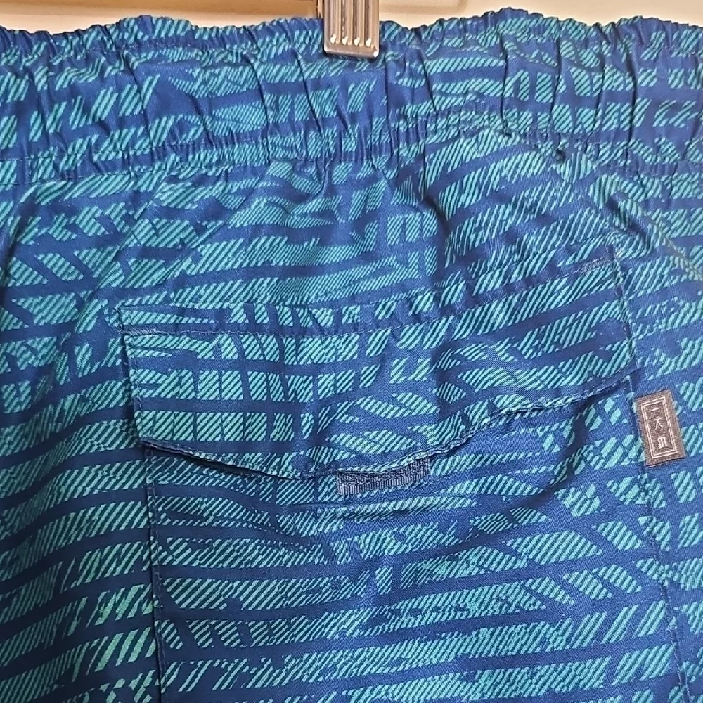 Blue Patterned Men's Swim Shorts